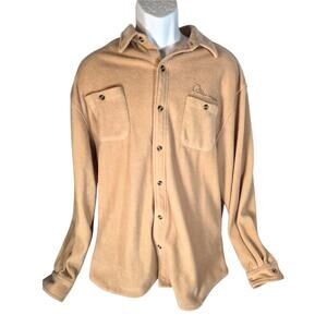 Ducks Unlimited Men's XL Long Sleeve Fleece Lightweight Jacket Tan Button Up
